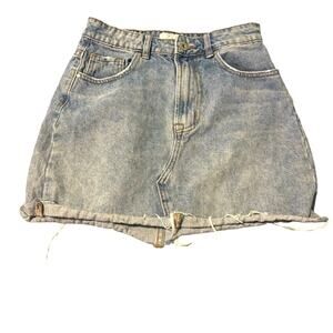 91 Cotton On A Line Mini Skirt High Waisted with frayed hem Size 4